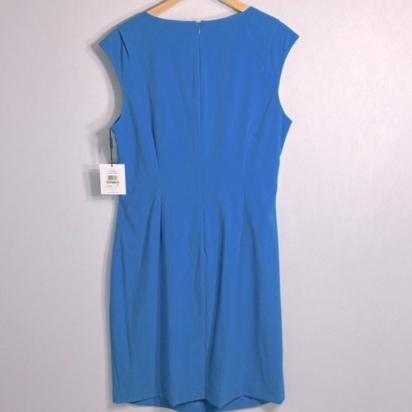 Calvin Klein Sheath Dress with Cap Sleeves and Side Rouching size 14 NWT - Picture 6 of 9
